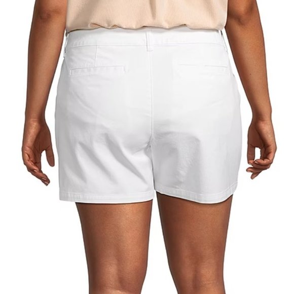 a.n.a. Women's Plus-Size 26 Mid Rise Chino Short 4.5" - WHITE - Picture 6 of 12
